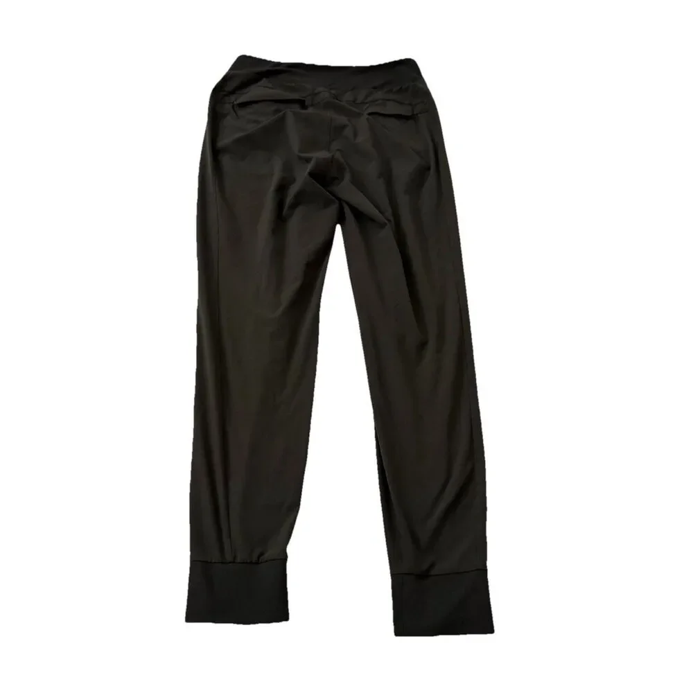 Athleta Soho‎ Jogger Pants Womens 6 Tall Black Olive High-Rise Gym Pull-on 6T
